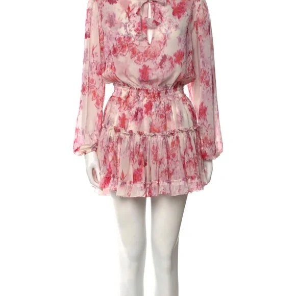 Misa Printed pink and white Mini dress small - Picture 3 of 3